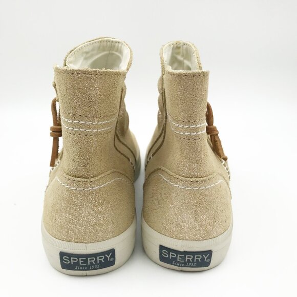 SPERRY Top Sider Crest Zone Gold Metallic Zip Ankle Boot Sneakers Womens 6 - Picture 5 of 9